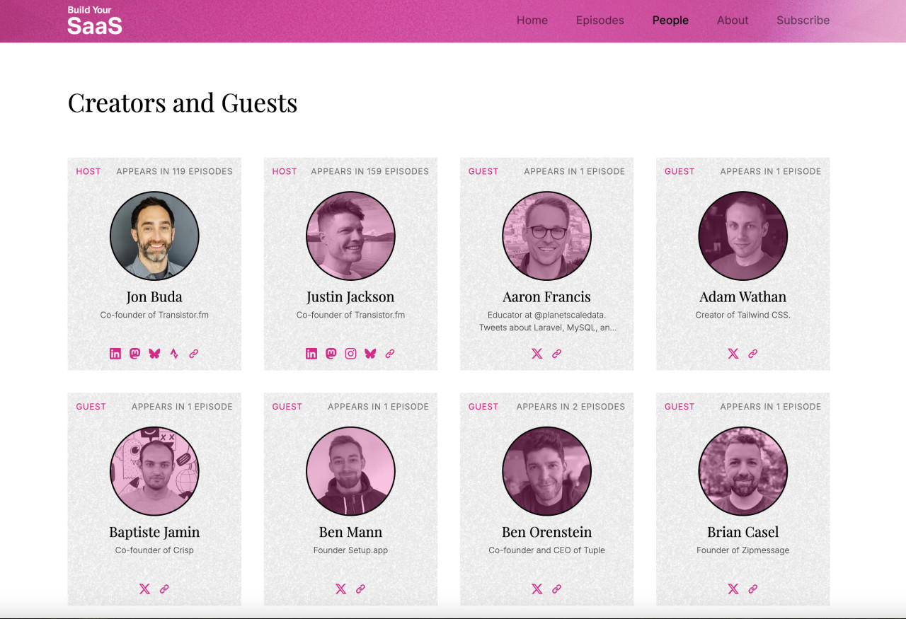 Creators and guests for Beacon theme