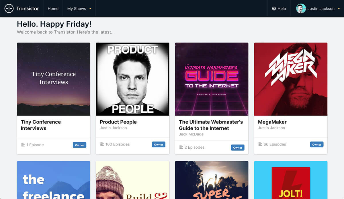Host multiple shows on Transistor.fm