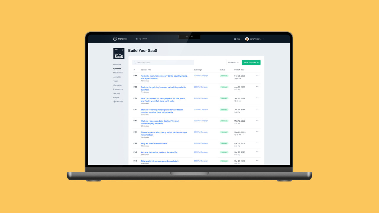 Upload your episode to Transistor and we'll publish it to Spotify, Apple Podcasts,