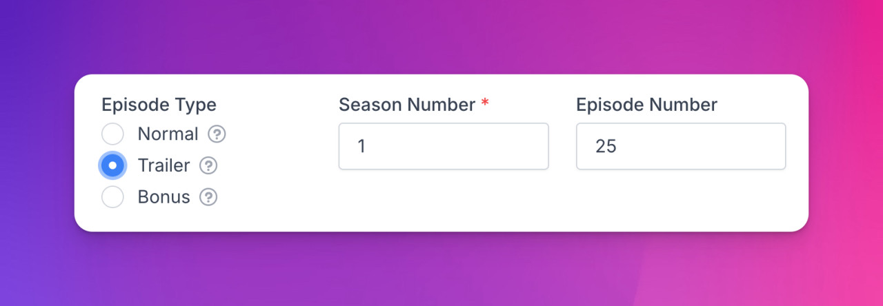 Upload a trailer episode
